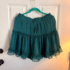 Dress Forum Teal A-Line Ruffled Skirt